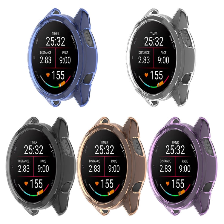 For Garmin Forerunner 165 / 165 Music Half Pack Hollow TPU Watch Protective Case(Transparent Blue) - Watch Cases by PMC Jewellery | Online Shopping South Africa | PMC Jewellery