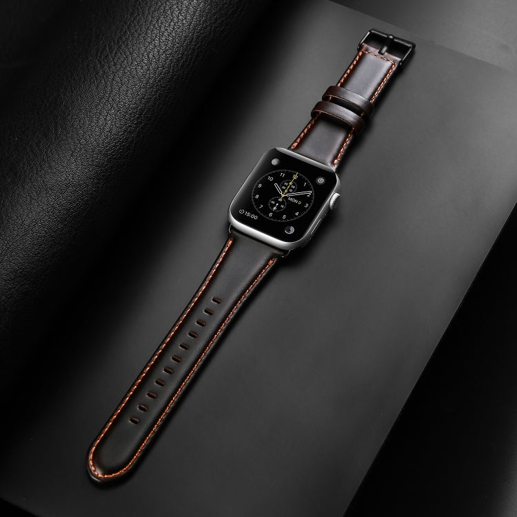 For Apple Watch Ultra 2 49mm DUX DUCIS Business Genuine Leather Watch Strap(Coffee) - Watch Bands by DUX DUCIS | Online Shopping South Africa | PMC Jewellery