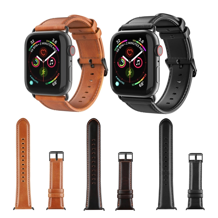 For Apple Watch Ultra 49mm DUX DUCIS Business Genuine Leather Watch Strap(Black) - Watch Bands by DUX DUCIS | Online Shopping South Africa | PMC Jewellery