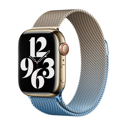 For Apple Watch Ultra 2 49mm Milan Gradient Loop Magnetic Buckle Watch Band(Gold Blue) - Watch Bands by PMC Jewellery | Online Shopping South Africa | PMC Jewellery