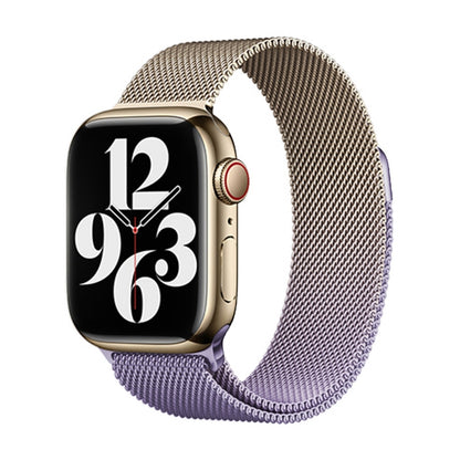 For Apple Watch Series 7 41mm Milan Gradient Loop Magnetic Buckle Watch Band(Gold Lavender) - Watch Bands by PMC Jewellery | Online Shopping South Africa | PMC Jewellery