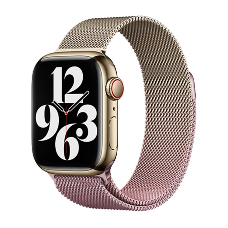 For Apple Watch SE 40mm Milan Gradient Loop Magnetic Buckle Watch Band(Gold Light Pink) - Watch Bands by PMC Jewellery | Online Shopping South Africa | PMC Jewellery