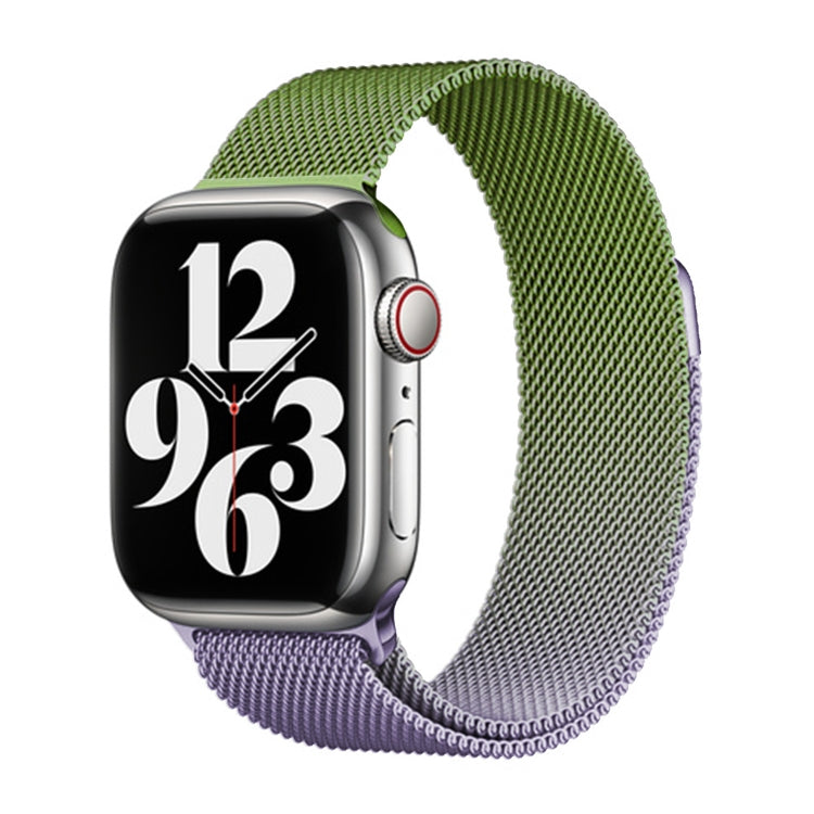 For Apple Watch Series 6 44mm Milan Gradient Loop Magnetic Buckle Watch Band(Purple Green) - Watch Bands by PMC Jewellery | Online Shopping South Africa | PMC Jewellery