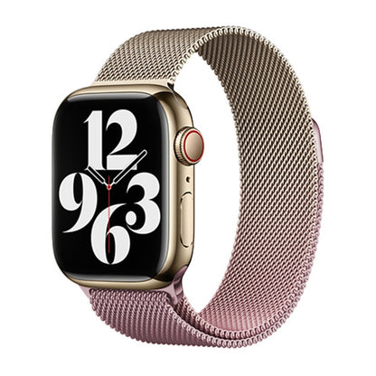 For Apple Watch Series 4 40mm Milan Gradient Loop Magnetic Buckle Watch Band(Gold Light Pink) - Watch Bands by PMC Jewellery | Online Shopping South Africa | PMC Jewellery