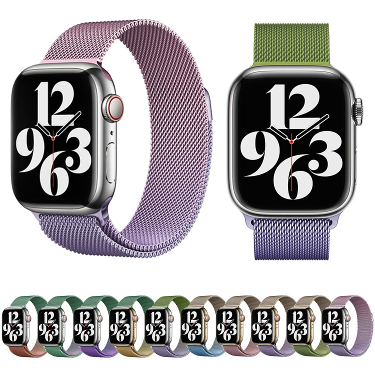 For Apple Watch SE 44mm Milan Gradient Loop Magnetic Buckle Watch Band(Orange Green) - Watch Bands by PMC Jewellery | Online Shopping South Africa | PMC Jewellery