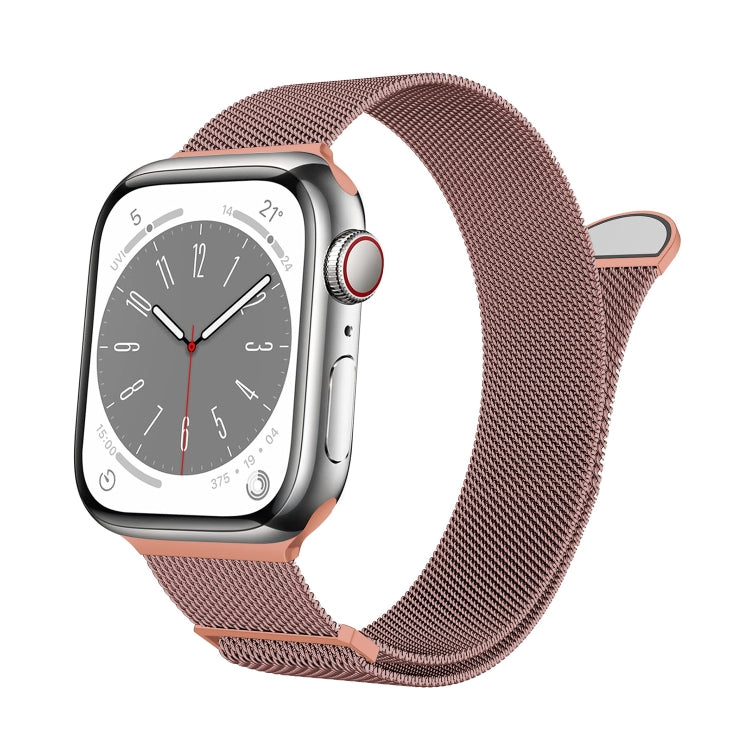 For Apple Watch Series 9 45mm Two Color Milanese Loop Magnetic Watch Band(Pink Orange) - Watch Bands by PMC Jewellery | Online Shopping South Africa | PMC Jewellery