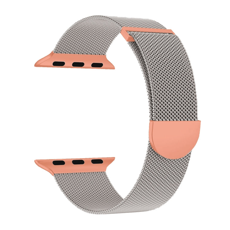 For Apple Watch Series 9 41mm Two Color Milanese Loop Magnetic Watch Band(Starlight Orange) - Watch Bands by PMC Jewellery | Online Shopping South Africa | PMC Jewellery