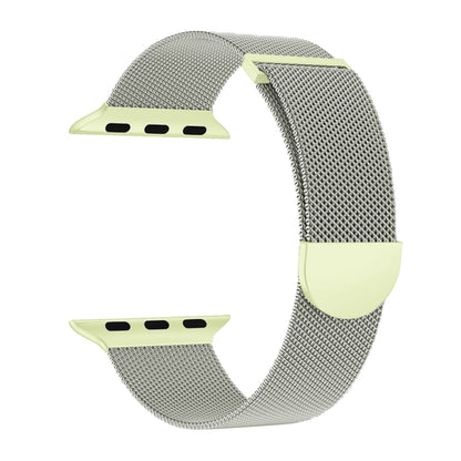 For Apple Watch Series 5 40mm Two Color Milanese Loop Magnetic Watch Band(Starlight Green) - Watch Bands by PMC Jewellery | Online Shopping South Africa | PMC Jewellery