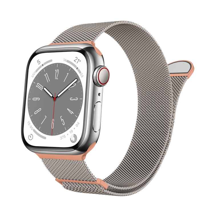 For Apple Watch Series 4 40mm Two Color Milanese Loop Magnetic Watch Band(Starlight Orange) - Watch Bands by PMC Jewellery | Online Shopping South Africa | PMC Jewellery