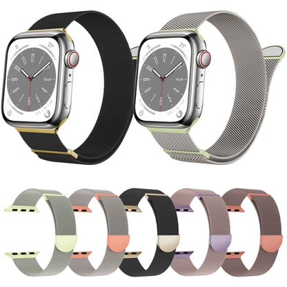 For Apple Watch Series 4 44mm Two Color Milanese Loop Magnetic Watch Band(Pink Orange) - Watch Bands by PMC Jewellery | Online Shopping South Africa | PMC Jewellery