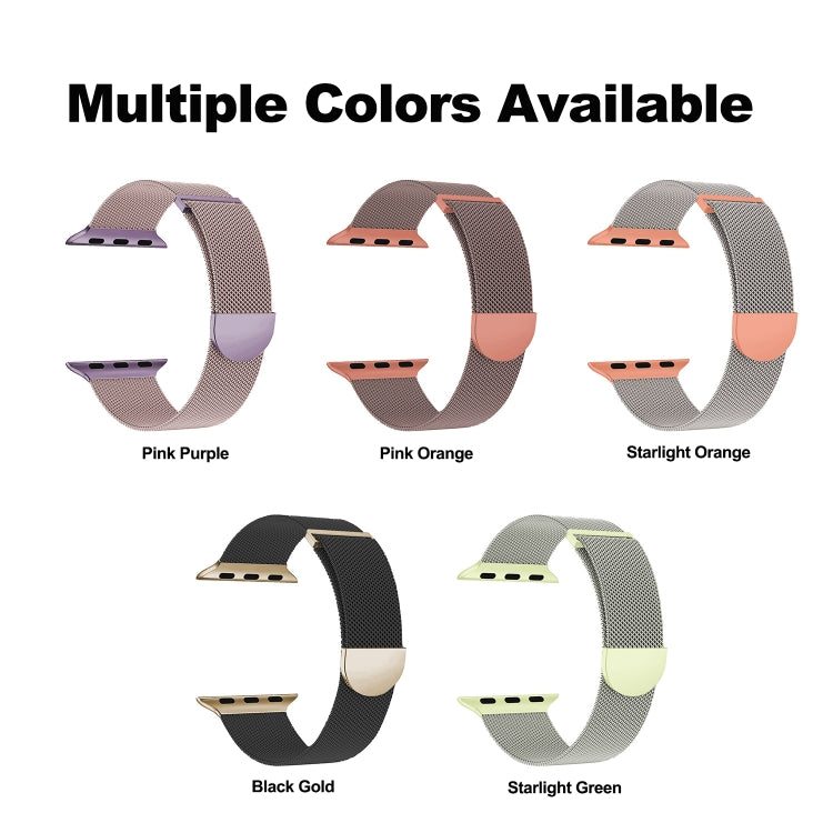 For Apple Watch Series 2 38mm Two Color Milanese Loop Magnetic Watch Band(Pink Purple) - Watch Bands by PMC Jewellery | Online Shopping South Africa | PMC Jewellery