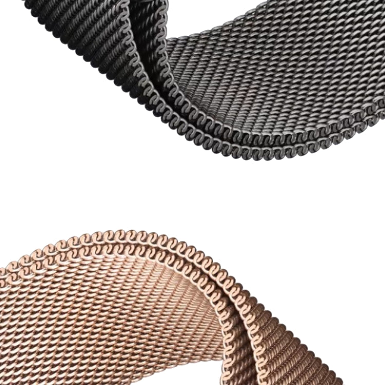 For Apple Watch Ultra 2 49mm Two Color Milanese Loop Magnetic Watch Band(Black Gold) - Watch Bands by PMC Jewellery | Online Shopping South Africa | PMC Jewellery