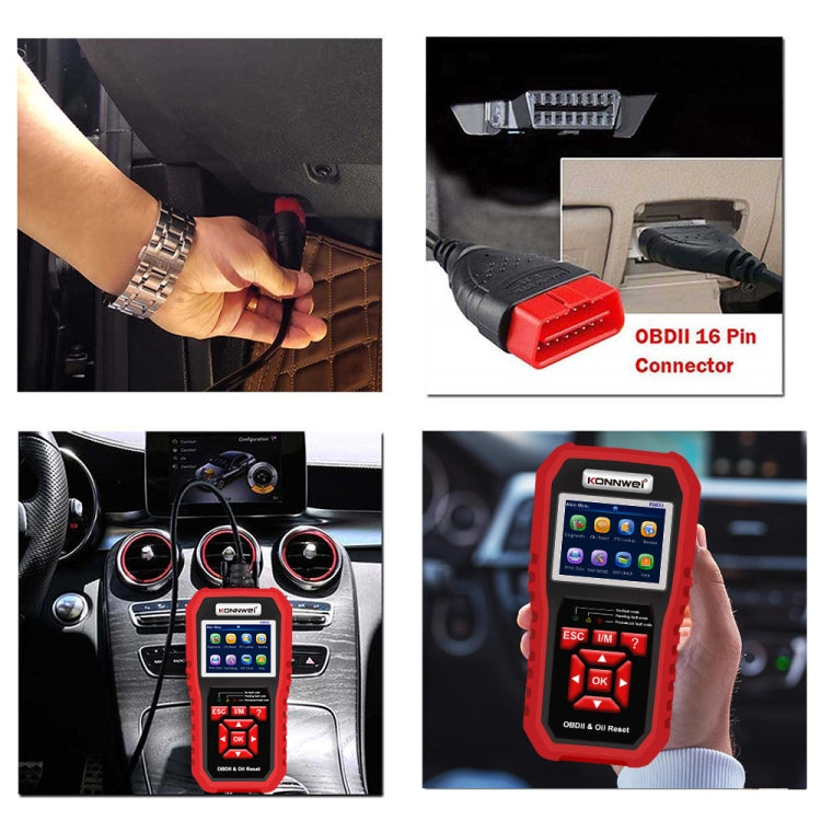 KONNWEI KW851 2 in 1 Car OBDll Scanner Diagnostic Tool Oil Service Light Reset(Black) - Code Readers & Scan Tools by KONNWEI | Online Shopping South Africa | PMC Jewellery | Buy Now Pay Later Mobicred