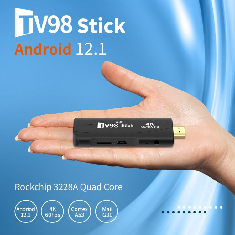 TV98 Rockchip 3228A Quad Core 4K HD Bluetooth Android TV Stick, RAM:2GB+16GB(UK Plug) - Android TV Sticks by PMC Jewellery | Online Shopping South Africa | PMC Jewellery | Buy Now Pay Later Mobicred