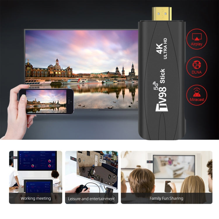 TV98 Rockchip 3228A Quad Core 4K HD Bluetooth Android TV Stick, RAM:4GB+32GB(US Plug) - Android TV Sticks by PMC Jewellery | Online Shopping South Africa | PMC Jewellery | Buy Now Pay Later Mobicred