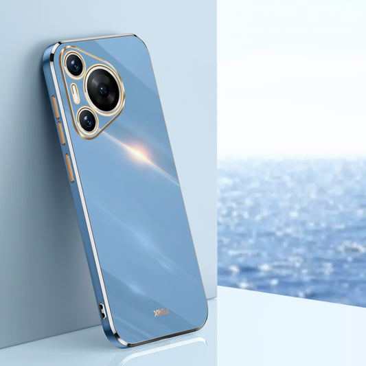 For Huawei Pura 70 XINLI Straight 6D Plating Gold Edge TPU Phone Case(Celestial Blue) - Huawei Cases by XINLI | Online Shopping South Africa | PMC Jewellery | Buy Now Pay Later Mobicred