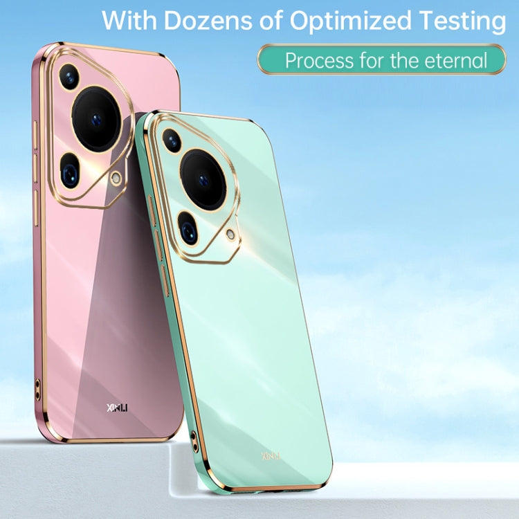 For Huawei Pura 70 Ultra XINLI Straight 6D Plating Gold Edge TPU Phone Case(Mint Green) - Huawei Cases by XINLI | Online Shopping South Africa | PMC Jewellery | Buy Now Pay Later Mobicred