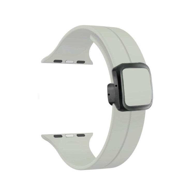 For Apple Watch Series 8 41mm Magnetic Square Buckle Silicone Watch Band(Starlight) - Watch Bands by PMC Jewellery | Online Shopping South Africa | PMC Jewellery