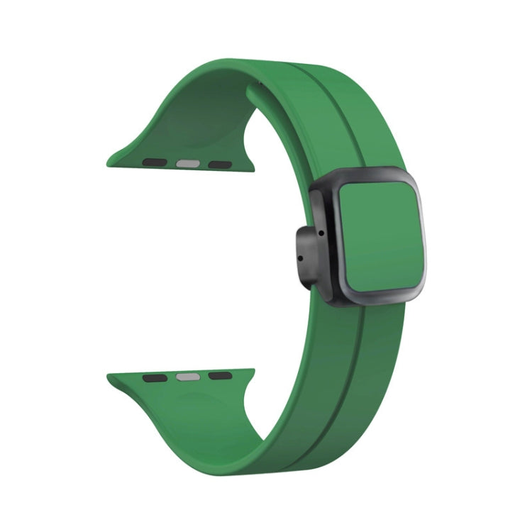 For Apple Watch 38mm Magnetic Square Buckle Silicone Watch Band(Alfalfa) - Watch Bands by PMC Jewellery | Online Shopping South Africa | PMC Jewellery