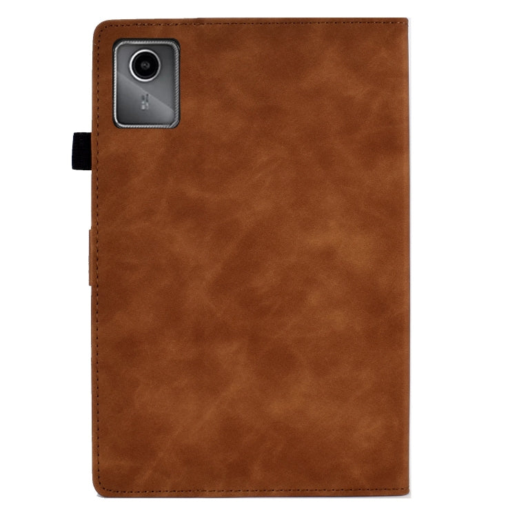 For Lenovo Tab M11 / Xiaoxin Pad 11 2024 Smile Embossed Smart Leather Tablet Case(Brown) - Lenovo by PMC Jewellery | Online Shopping South Africa | PMC Jewellery | Buy Now Pay Later Mobicred