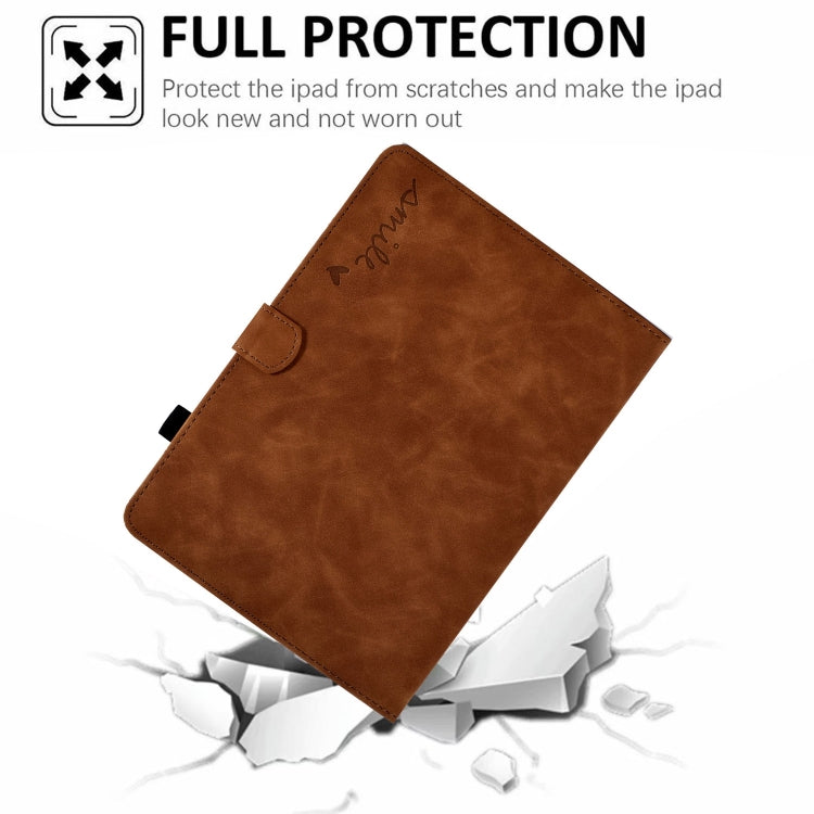 For Lenovo Tab M11 / Xiaoxin Pad 11 2024 Smile Embossed Smart Leather Tablet Case(Brown) - Lenovo by PMC Jewellery | Online Shopping South Africa | PMC Jewellery | Buy Now Pay Later Mobicred