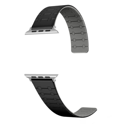 For Apple Watch Series 7 41mm Two Color Loop Magnetic Silicone Watch Band(Black+Grey) - Watch Bands by PMC Jewellery | Online Shopping South Africa | PMC Jewellery