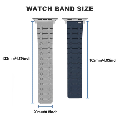 For Apple Watch Series 6 40mm Two Color Loop Magnetic Silicone Watch Band(Green+Grey) - Watch Bands by PMC Jewellery | Online Shopping South Africa | PMC Jewellery