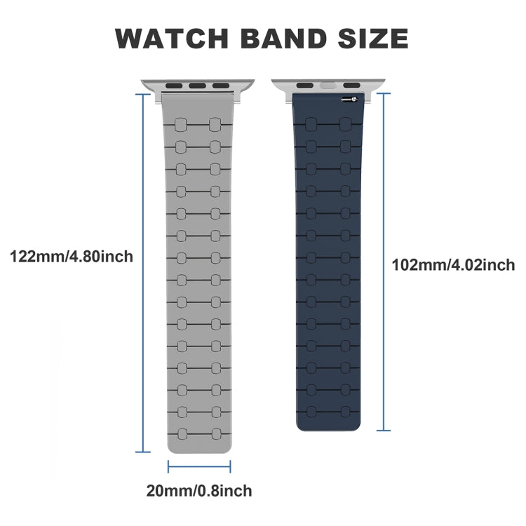 For Apple Watch Series 3 38mm Two Color Loop Magnetic Silicone Watch Band(Green+Grey) - Watch Bands by PMC Jewellery | Online Shopping South Africa | PMC Jewellery