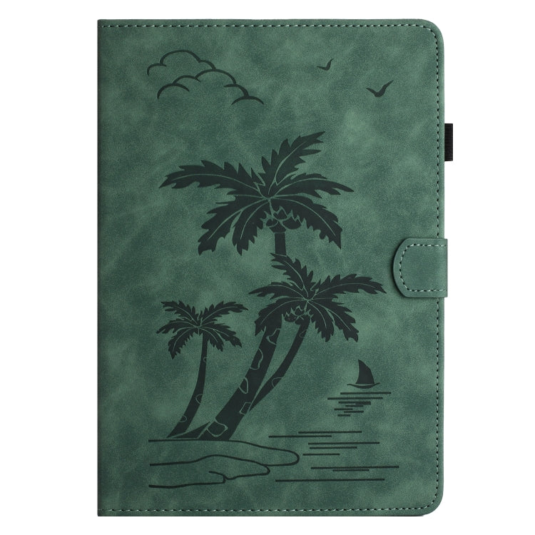 For iPad Pro 11 2024 Coconut Tree Embossed Smart Leather Tablet Case(Green) - iPad Pro 11 2024 Cases by PMC Jewellery | Online Shopping South Africa | PMC Jewellery | Buy Now Pay Later Mobicred