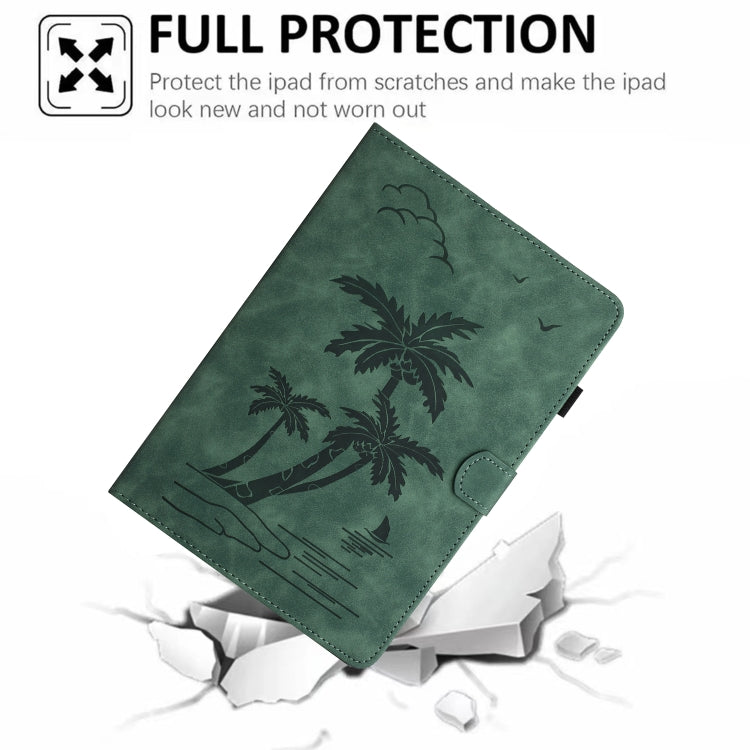 For iPad Pro 11 2024 Coconut Tree Embossed Smart Leather Tablet Case(Green) - iPad Pro 11 2024 Cases by PMC Jewellery | Online Shopping South Africa | PMC Jewellery | Buy Now Pay Later Mobicred