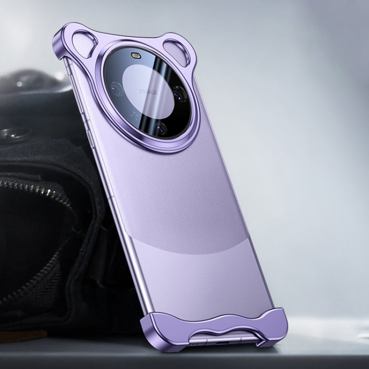 For Huawei Mate 60 Pro Frameless Metal Corner Pad Phone Case with Lens Film(Purple) - Huawei Cases by PMC Jewellery | Online Shopping South Africa | PMC Jewellery | Buy Now Pay Later Mobicred