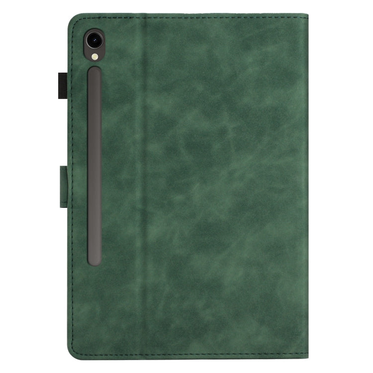 For Samsung Galaxy Tab S9 FE X510/X516B Coconut Tree Embossed Smart Leather Tablet Case(Green) - Galaxy Tab S9 FE by PMC Jewellery | Online Shopping South Africa | PMC Jewellery | Buy Now Pay Later Mobicred