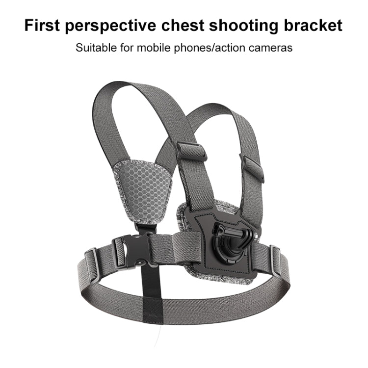 7 in 1 Phone Clamp Adjustable Body Mount Belt Chest Strap with Mount & Screw(Grey) - Chest Belt by RUIGPRO | Online Shopping South Africa | PMC Jewellery | Buy Now Pay Later Mobicred