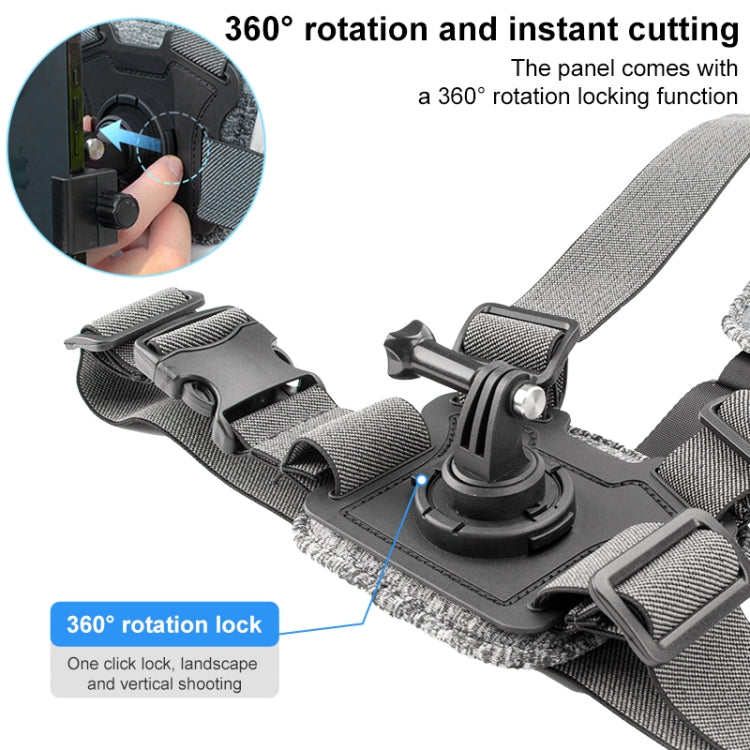 7 in 1 Phone Clamp Adjustable Body Mount Belt Chest Strap with Mount & Screw(Grey) - Chest Belt by RUIGPRO | Online Shopping South Africa | PMC Jewellery | Buy Now Pay Later Mobicred