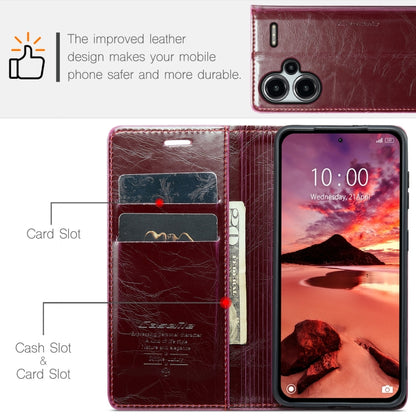 For Xiaomi Redmi Note 13 Pro+ 5G CaseMe 003 Crazy Horse Texture Flip Leather Phone Case(Mulberry Red) - Xiaomi Cases by CaseMe | Online Shopping South Africa | PMC Jewellery | Buy Now Pay Later Mobicred