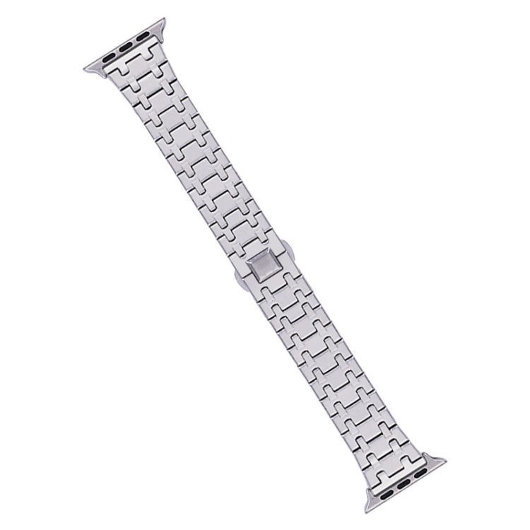 For Apple Watch Ultra 2 49mm Double T Stainless Steel Watch Band(Silver) - Watch Bands by PMC Jewellery | Online Shopping South Africa | PMC Jewellery