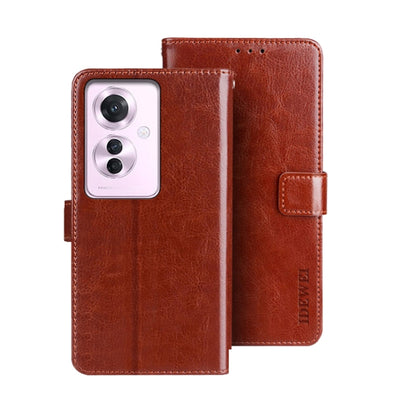 For OPPO Reno11 F 5G idewei Crazy Horse Texture Leather Phone Case(Brown) - Reno11 F Cases by idewei | Online Shopping South Africa | PMC Jewellery | Buy Now Pay Later Mobicred