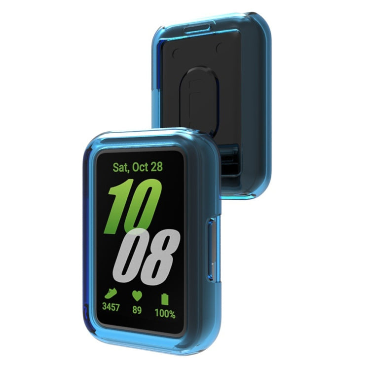 For Samsung Galaxy Fit 3 Half Pack Hollow TPU Watch Protective Case(Transparent Blue) - Watch Cases by PMC Jewellery | Online Shopping South Africa | PMC Jewellery