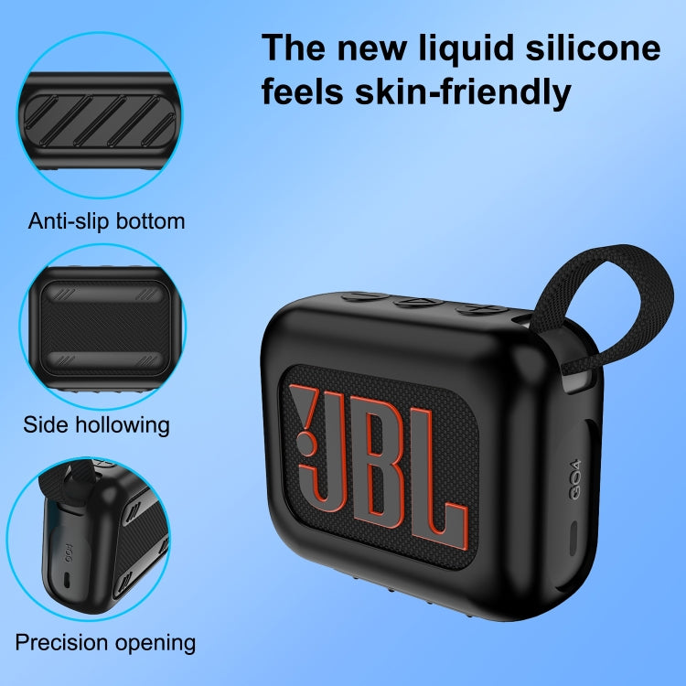 For JBL Go 4 Wireless Bluetooth Speaker Silicone Protective Case(Black) - Protective Case by PMC Jewellery | Online Shopping South Africa | PMC Jewellery