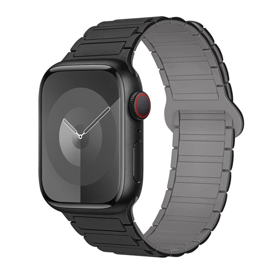 For Apple Watch SE 2023 40mm I-Shaped Magnetic Silicone Watch Band(Black Gray) - Watch Bands by PMC Jewellery | Online Shopping South Africa | PMC Jewellery