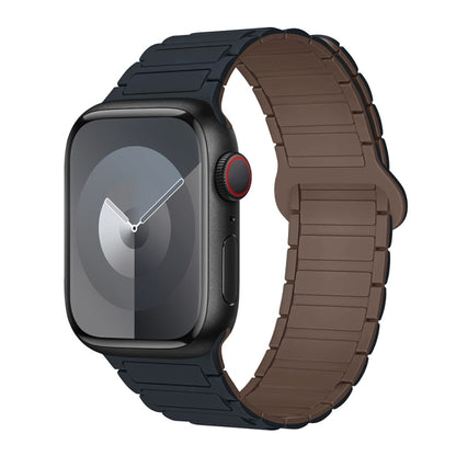 For Apple Watch Series 6 44mm I-Shaped Magnetic Silicone Watch Band(Midnight Chocolate) - Watch Bands by PMC Jewellery | Online Shopping South Africa | PMC Jewellery