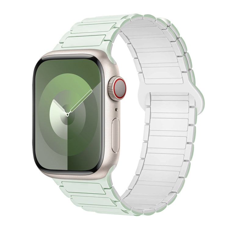 For Apple Watch Series 5 44mm I-Shaped Magnetic Silicone Watch Band(Mint White) - Watch Bands by PMC Jewellery | Online Shopping South Africa | PMC Jewellery