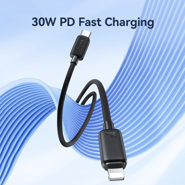 USAMS US-SJ702 USB-C / Type-C to 8 Pin 30W Striped Fast Charge Data Cable, Length:3m(Black) - 2 in 1 Cable by USAMS | Online Shopping South Africa | PMC Jewellery | Buy Now Pay Later Mobicred