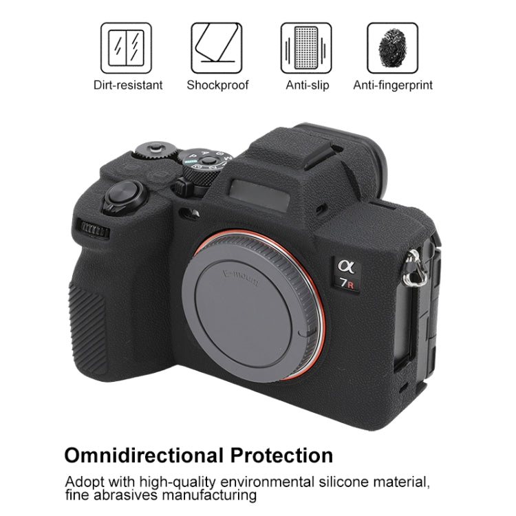 For Sony ILCE7RM5 / A7R5 Litchi Texture Soft Silicone Protective Case(Black) - Protective Case by PMC Jewellery | Online Shopping South Africa | PMC Jewellery