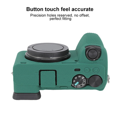 For Sony ILCE-6700 / A6700 Litchi Texture Soft Silicone Protective Case(Green) - Protective Case by PMC Jewellery | Online Shopping South Africa | PMC Jewellery