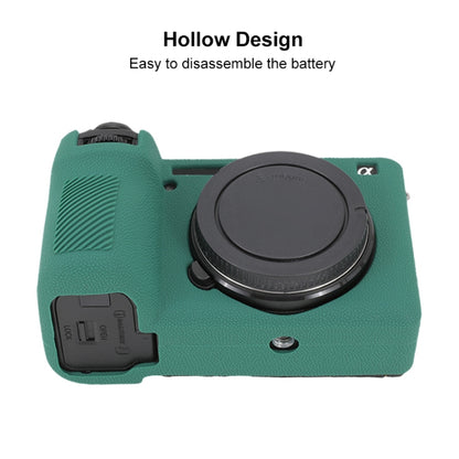 For Sony ILCE-6700 / A6700 Litchi Texture Soft Silicone Protective Case(Green) - Protective Case by PMC Jewellery | Online Shopping South Africa | PMC Jewellery