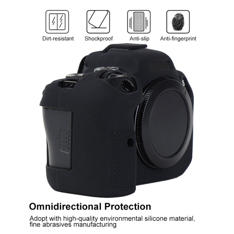 For Canon EOS R6 Mark II Litchi Texture Soft Silicone Protective Case(Black) - Protective Case by PMC Jewellery | Online Shopping South Africa | PMC Jewellery