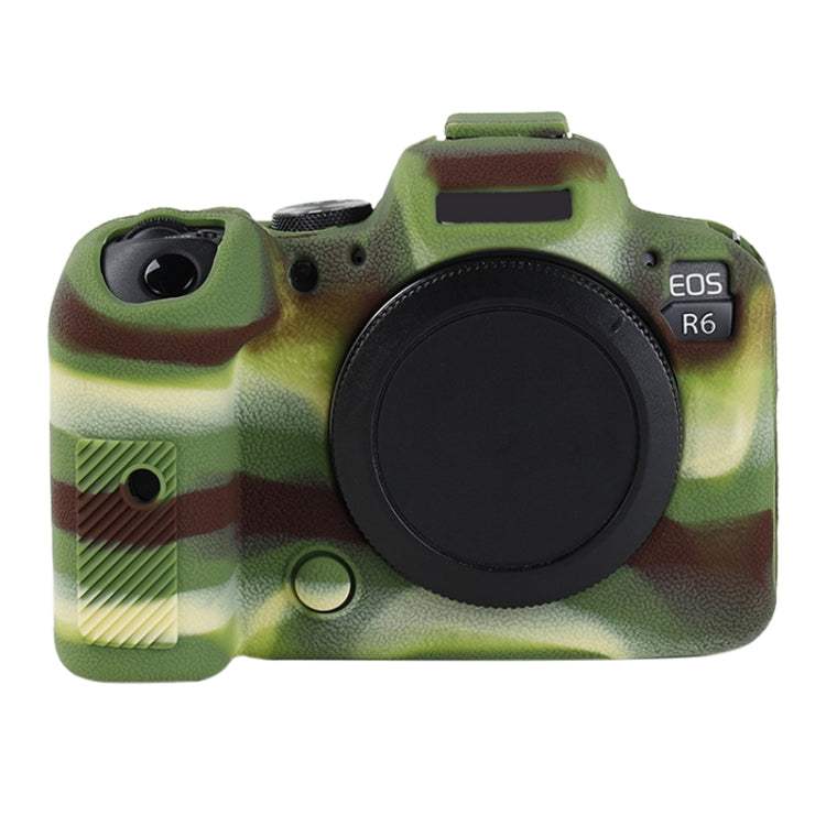 For Canon EOS R6 Mark II Litchi Texture Soft Silicone Protective Case(Camouflage) - Protective Case by PMC Jewellery | Online Shopping South Africa | PMC Jewellery