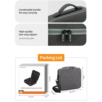 For DJI RS 4 Sunnylife Storage Case Box Suitcase(Black) -  by Sunnylife | Online Shopping South Africa | PMC Jewellery