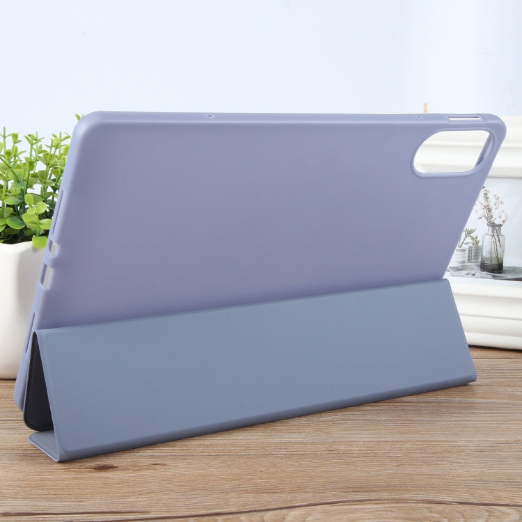 For Huawei MatePad SE 11 2024 Tri-fold Silicone Leather Tablet Case(Lavender) - Huawei by PMC Jewellery | Online Shopping South Africa | PMC Jewellery | Buy Now Pay Later Mobicred